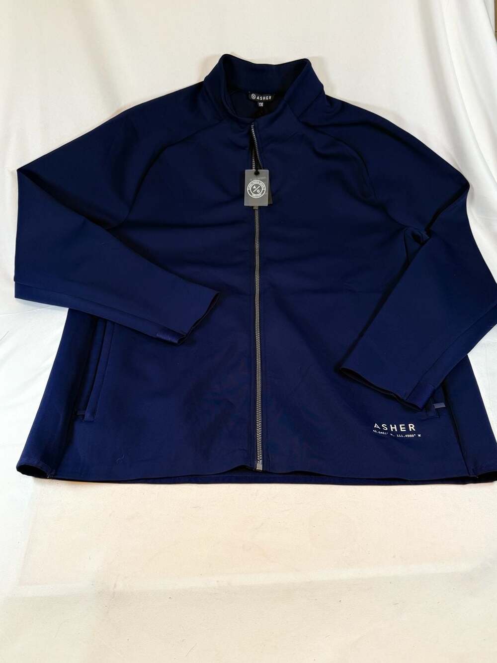 Asher Full Zip Jacket Size XXL Blue quiet luxury, old money, preppy, clubhouse,